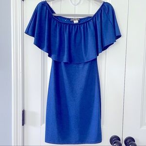 Brat Star Off the Shoulder Blue Dress Small/Medium
